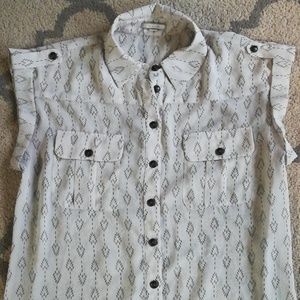 Sheer Sleeveless Western Blouse